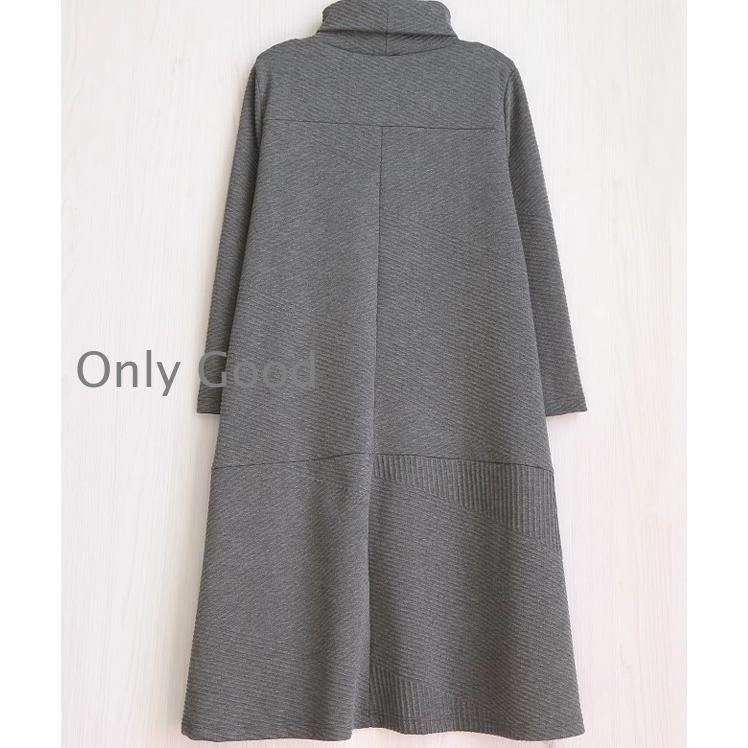 ワンピース チュニック 冬 ロング レディース 40代 膝丈 長袖 厚手