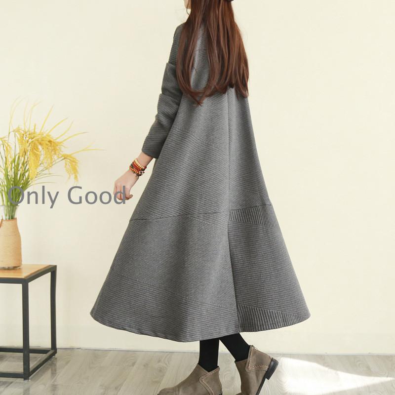 ワンピース チュニック 冬 ロング レディース 40代 膝丈 長袖 厚手