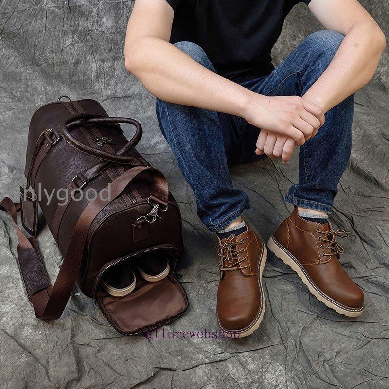 【新品】ボストンバッグ メンズ 本革 シューズ　大容量 ゴルフ　旅行バック 本革 ボストンバッグ メンズ レザー トラベルバッグ シューズ