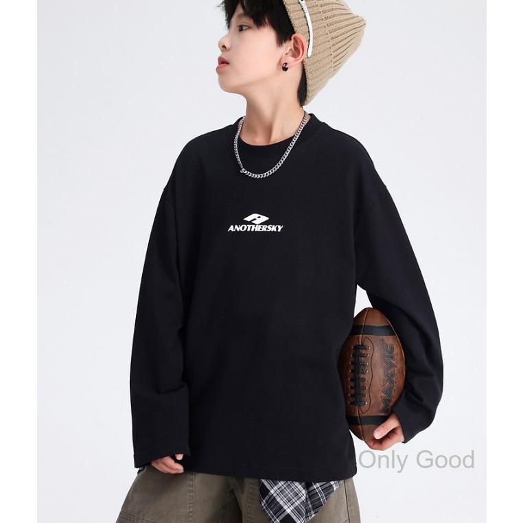 キッズ ロンt 男の子 長袖 シンプル ロゴ プリント オーバーサイズ