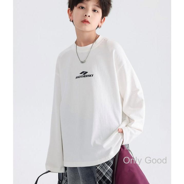 キッズ ロンt 男の子 長袖 シンプル ロゴ プリント オーバーサイズ