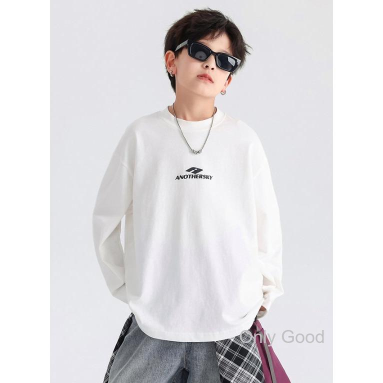 キッズ ロンt 男の子 長袖 シンプル ロゴ プリント オーバーサイズ