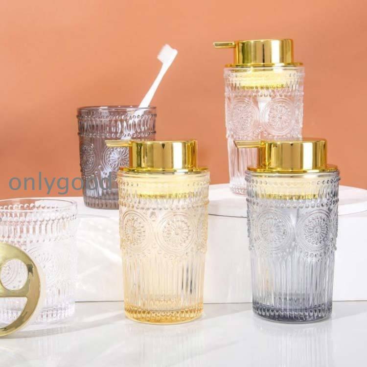 ソープディスペンサーソープボトル300ml泡タイプクリアガラス硝子