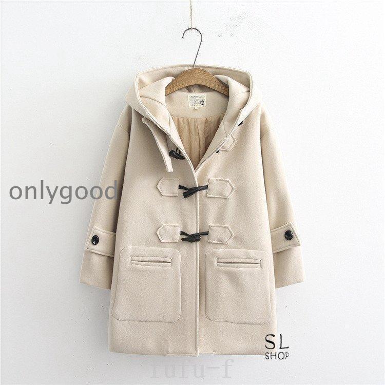 レディーススクールコート女子ダッフルコートnak学生中綿ジャケット軽い中学生厚手フード付き通学暖かい | ブランド登録なし | 19