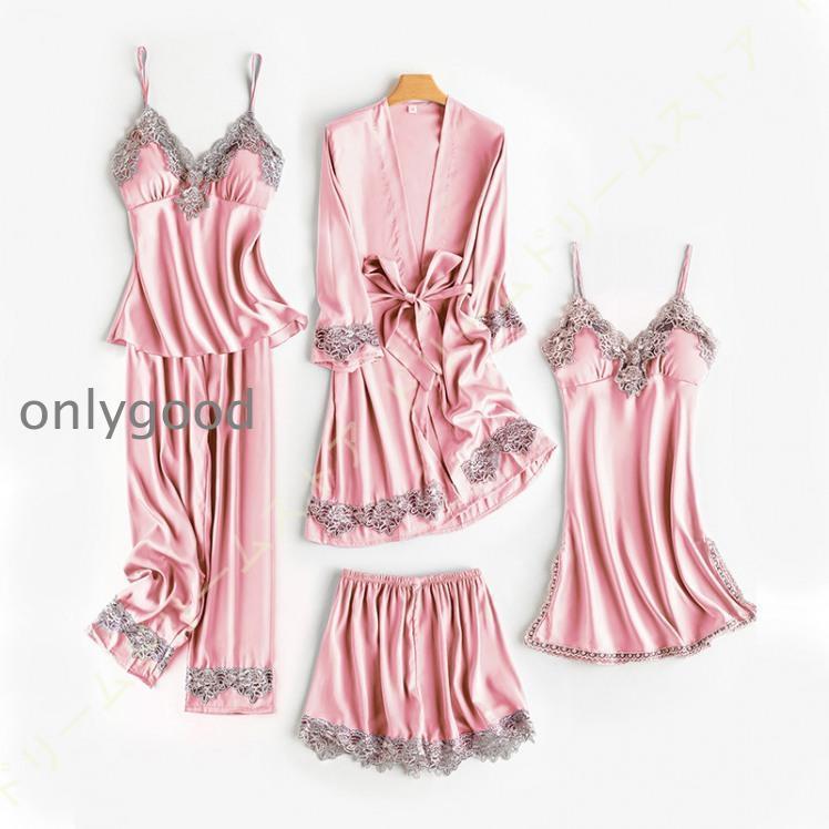 パジャマ レディース ルームウェア サテン シルクタッチ 上下セット