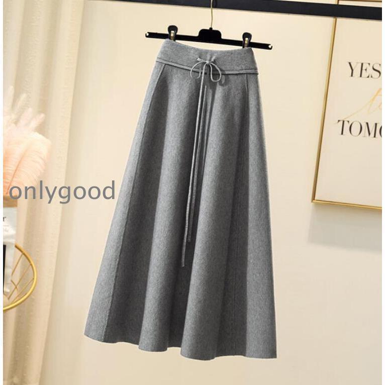 ニットスカート 冬 レディース フレアスカート ロング丈 秋冬 ニット