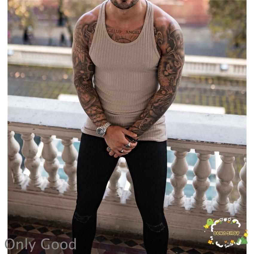 タンクトップ ノースリーブ メンズ トレーニングウェア ストライプ