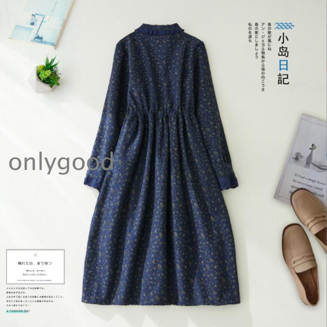 ワンピース レディース 秋 冬 マキシワンピース 長袖 花柄ワンピース