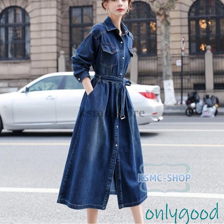 デニムワンピース ワンピース レディース ロングワンピース シャツ