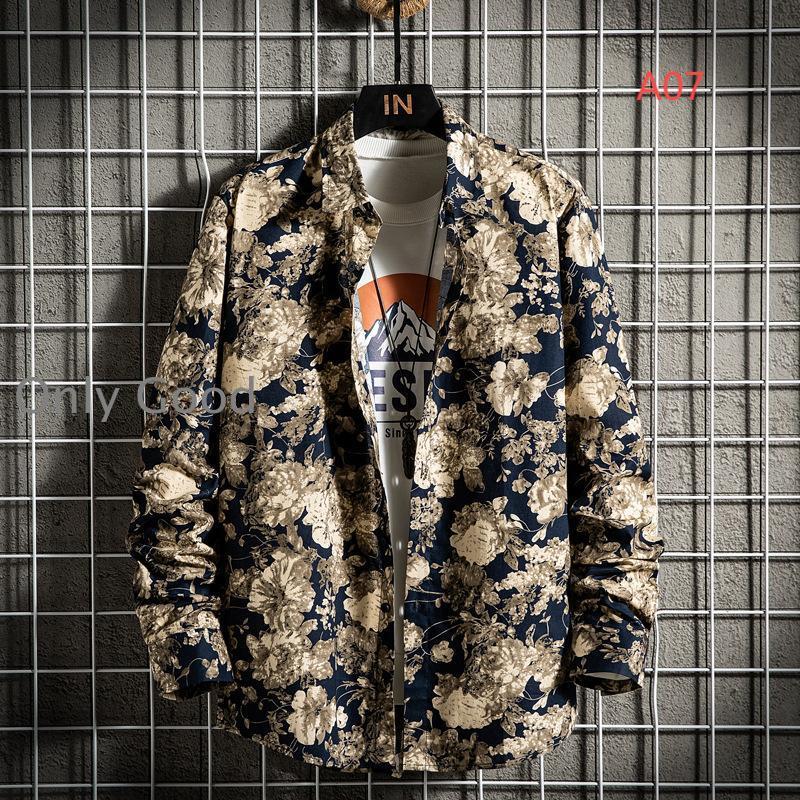 花柄シャツ メンズ シャツ 長袖 柄シャツ 春物 ボタンダウンシャツ