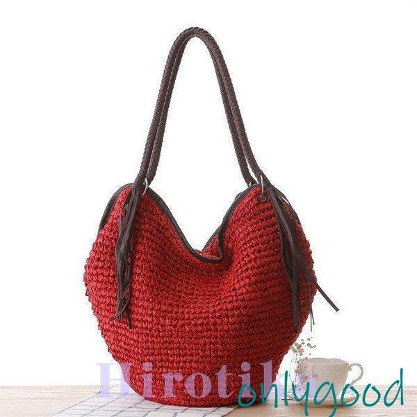 手編みメッシュバッグ 編みバッグ かごバッグ トートバッグ