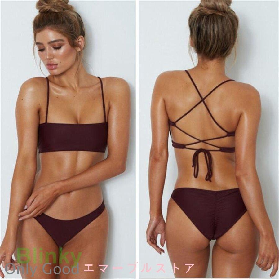水着 レディース ブラジリアン バンドゥ ビキニバックシャン レースアップ パッド付き 水20 水30 Only Good - 通販 - Yahoo ショッピング