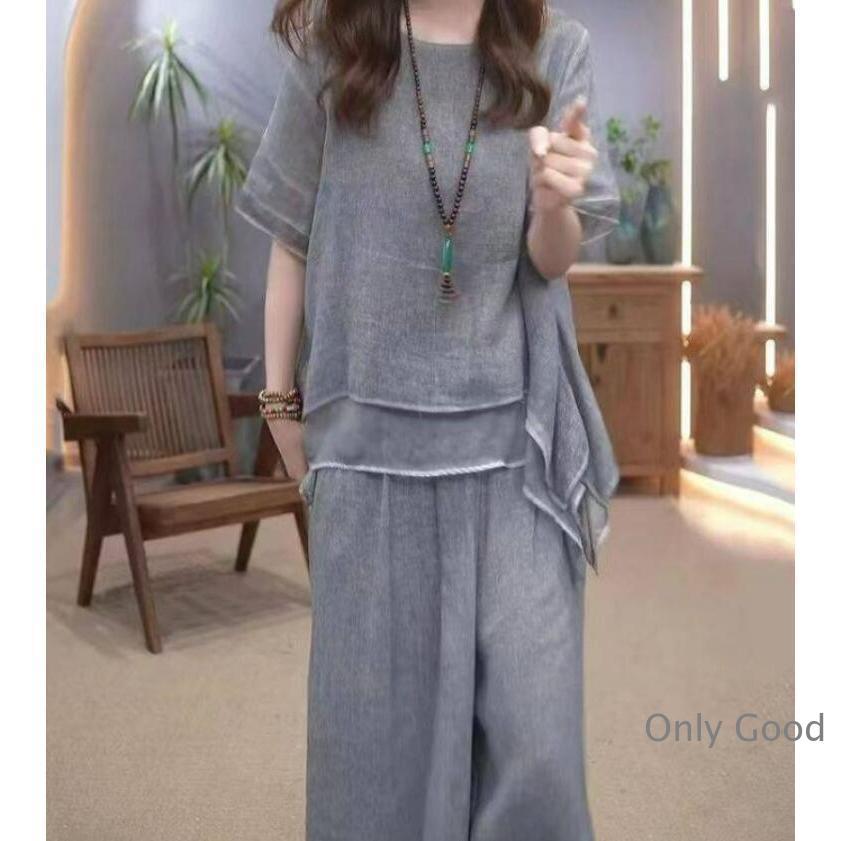 セットアップ レディース ブラウス シャツ ワイドパンツ 春 夏 秋