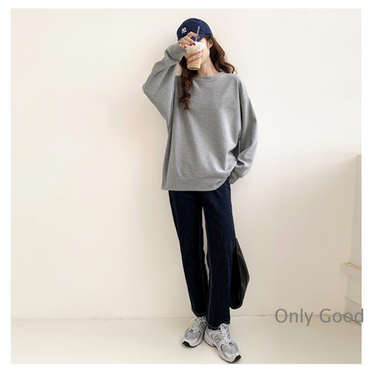 40代 ワッフル 長袖 Tシャツ プルオーバー 黒 グレー レディース 