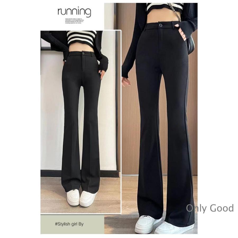 ストレッチ フレア パンツ 通勤 ベルボトム ストレッチバンツ 黒