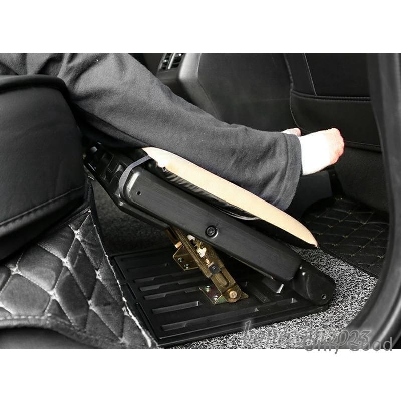 汎用 フットレスト 1個 車用 ブラック PVC レザー 角度調節可能 足置き 折り畳み 車載 自動車 黒 カー用品 小物 フットレスト 足置き 足置き台 デスク_2