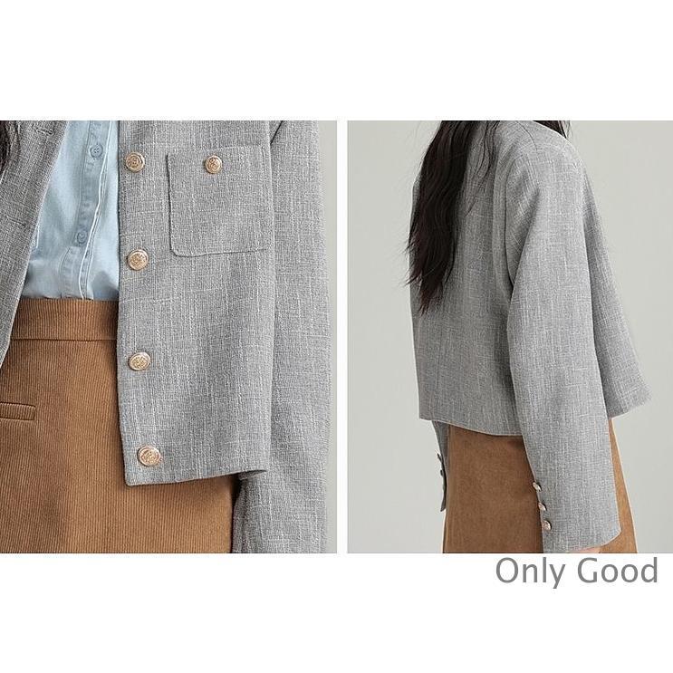 ツイードジャケット レディース ジャケット 秋 春 ノーカラー