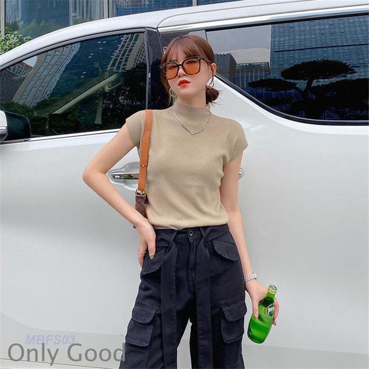 サマーニット レディース 半袖 春 夏 接触冷感 トップス セーター ハイネック 涼しい 冷房対策 オフィス 薄手 プルオーバー 伸縮性 体型カバー | ブランド登録なし | 12