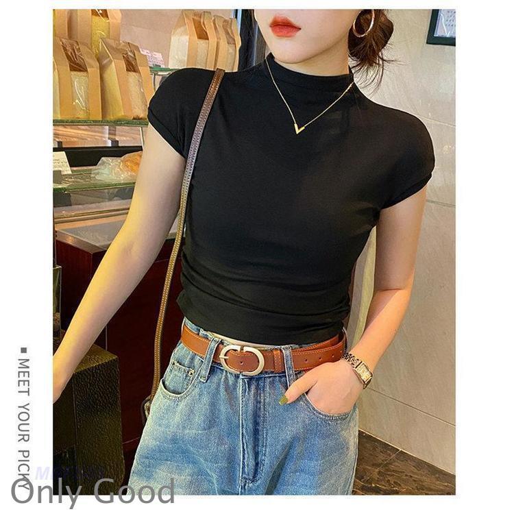 サマーニット レディース 半袖 春 夏 接触冷感 トップス セーター ハイネック 涼しい 冷房対策 オフィス 薄手 プルオーバー 伸縮性 体型カバー | ブランド登録なし | 20