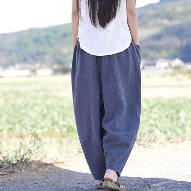 サルエルパンツ レディース 夏 パンツ 綿麻 ワイドパンツ テーパード