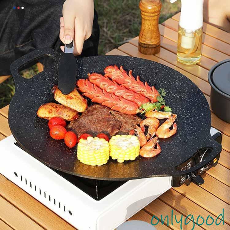 グリドル 鉄板 26cm/28cm/30cm/34cm フライパン キャンプ 家庭 グリル