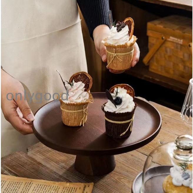 ケーキスタンド 木 直径16.5cm 高さ7.5cm 木製 1段 ケーキ トレー
