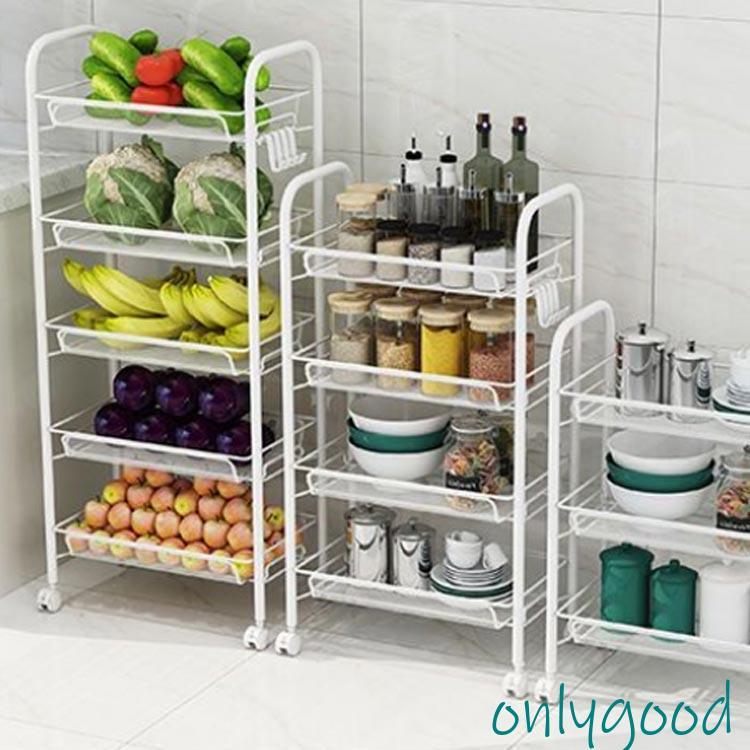 ワゴン 収納ラック キャスター付き 5段 スチールラック キッチンワゴン マルチワゴン 北欧 おしゃれ バスケット 棚 収納かご メッシュカゴ キャス | ブランド登録なし | 02