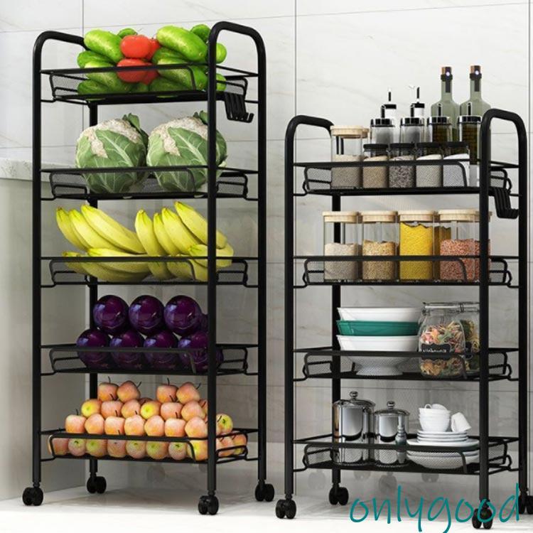 ワゴン 収納ラック キャスター付き 5段 スチールラック キッチンワゴン マルチワゴン 北欧 おしゃれ バスケット 棚 収納かご メッシュカゴ キャス | ブランド登録なし | 04