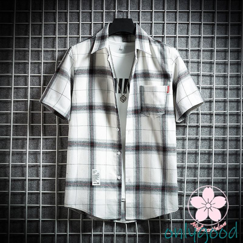 半袖シャツ メンズ カジュアルシャツ チェック柄 おしゃれ 紳士服 開襟