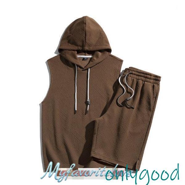 夏上下 ノースリーブ 上下セット ジャージ上下メンズ セットアップ