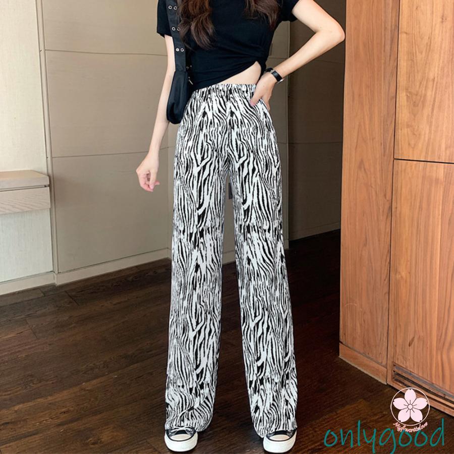 ワイドパンツ アニマル柄 レディース 部屋着パンツ ウエストゴム