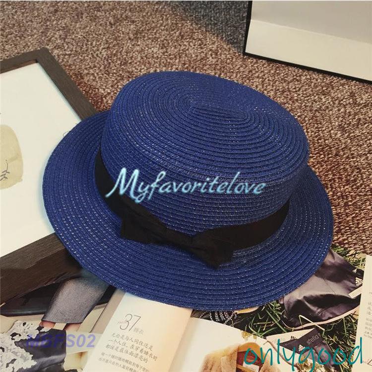 ボルサリーノ　麦わら帽子　青 紺リボン　サイズ59 ボルサリーノ 麦わら帽子 青 紺リボン サイズ59 ボルサリーノ 麦わら