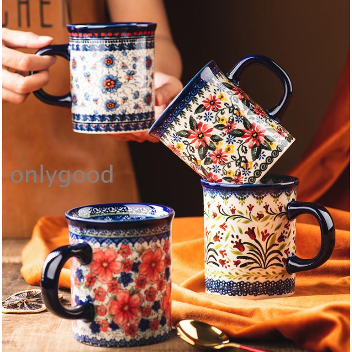 マグカップ 北欧 おしゃれ コーヒーカップ 陶器 ハンドメイド ティーカップ 大容量 コップ カフェマグ キッチン雑貨 食洗機/電子レンジ/オーブン対応 500ml 3色｜Only Good