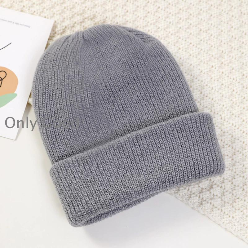 ニット帽 キャップ 厚手 無地 ブラック 黒 グレー 灰 アイボリー