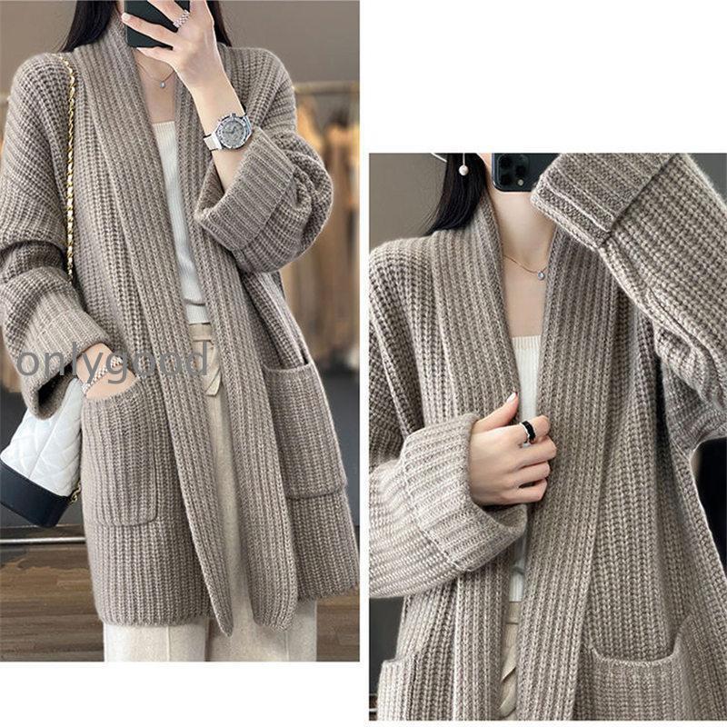 カーディガン レディース ロング ニット 長袖 春 秋 冬 前開き 厚手