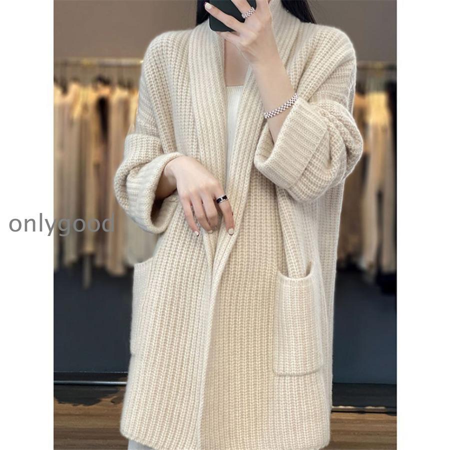 カーディガン レディース ロング ニット 長袖 春 秋 冬 前開き 厚手