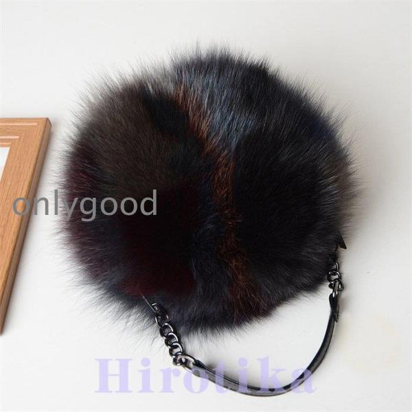 フォックスファー バッグ リアルファー ハンドバッグ レディース