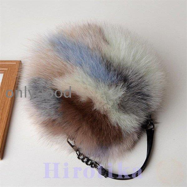 フォックスファー バッグ リアルファー ハンドバッグ レディース