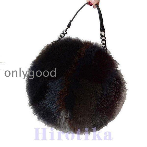フォックスファー バッグ リアルファー ハンドバッグ レディース