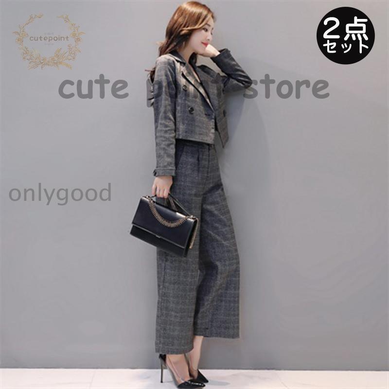 スーツ レディース ビジネス リクルートスーツ グレンチェック パンツ