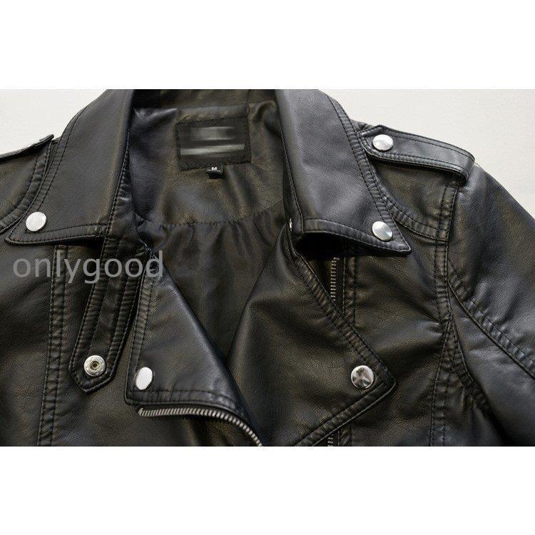 革ジャケット レディース 春秋新作 長袖PU革ジャン ブレザー 黒レザー