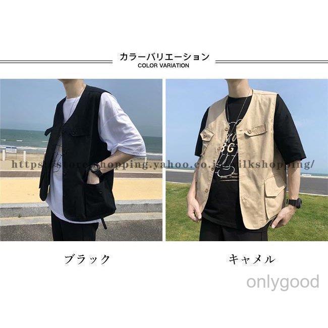 チョッキ ベスト メンズ ジレベスト 前開き ジレ ゆったり ワーク風