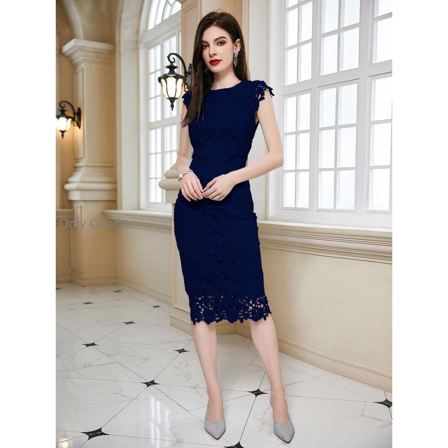 TORY SPORT ネイビー ワンピース スリーブレス 23区（大きいサイズ） 【洗える】エフォートレスダブルクロス