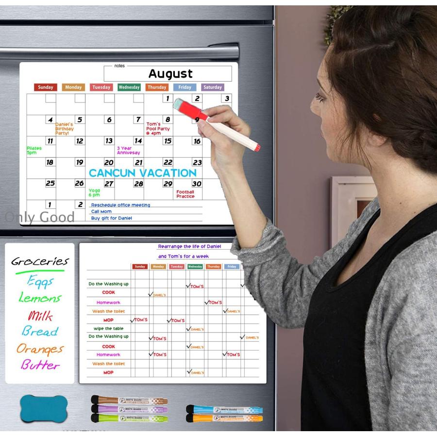 ホワイトボード 行動予定表 カレンダー ボード冷蔵庫磁石シート磁気