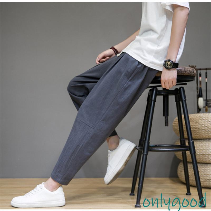 【Y's for men】ワイズフォーメン　麻ワイドパンツ サルエルパンツ サルエルパンツ メンズ 麻ズボン リネン ワイドパンツ アンクル