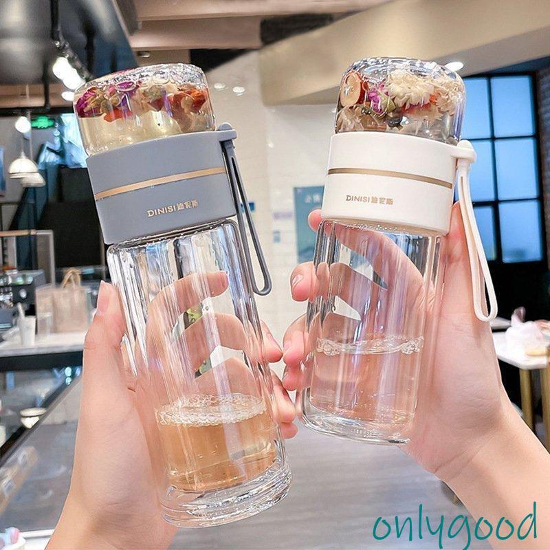 ステンレス水筒 とガラス製水筒3個セット 水筒 二重ガラス 分離式水筒 茶こし付き おしゃれ耐熱耐冷 自宅用 勤務