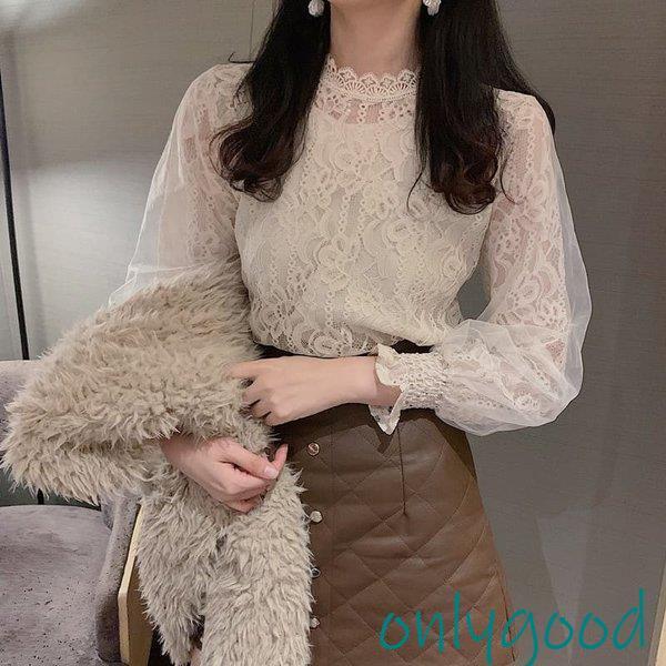 高校生 中学生 ファッション 10代 20代 長袖 おしゃれ レース ブラウス