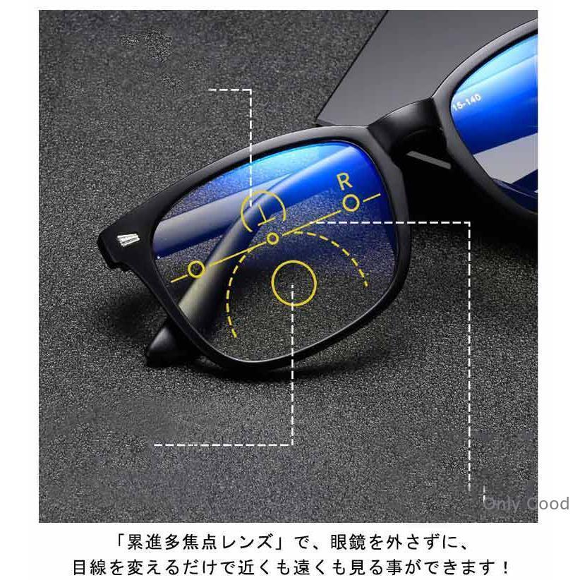 ブルーライトカット uvカット 遠近両用メガネ 紫外線カット 老眼鏡