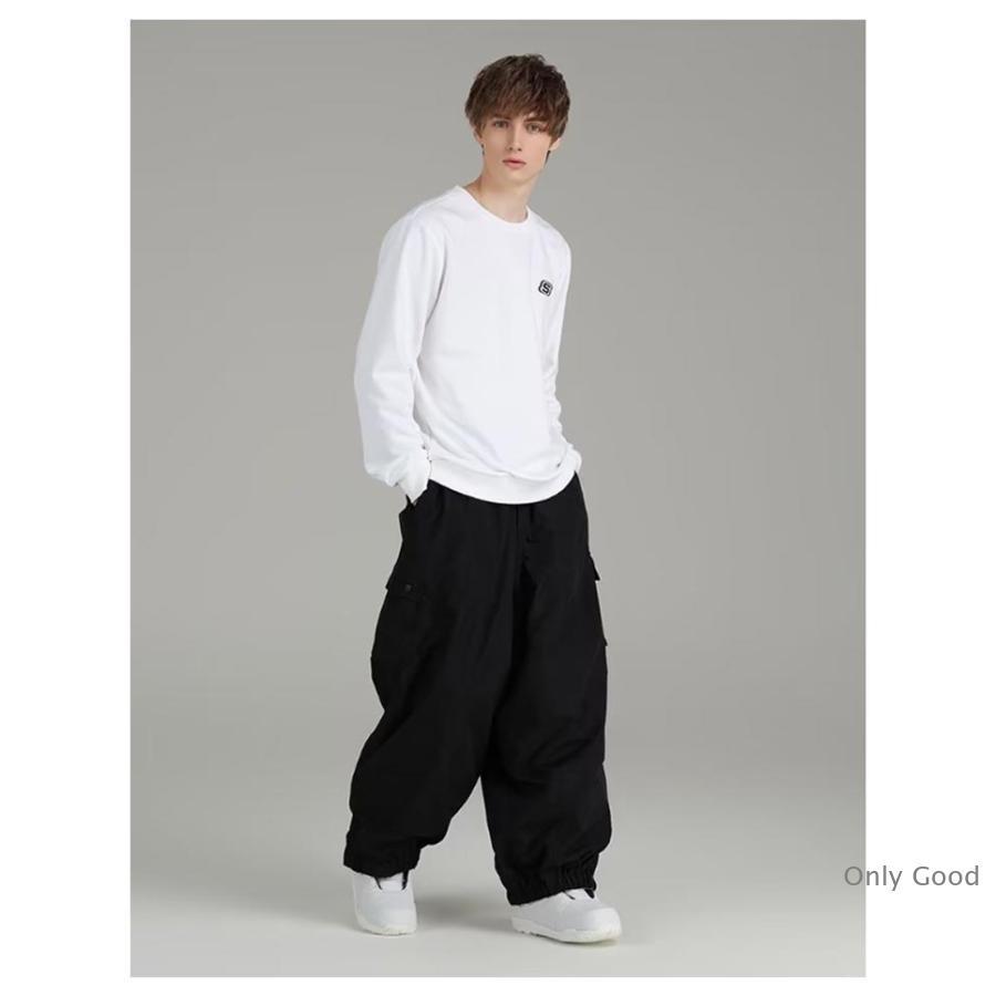 スノボーウェアメンズ 黒 春 スキーパンツ レディース 薄手