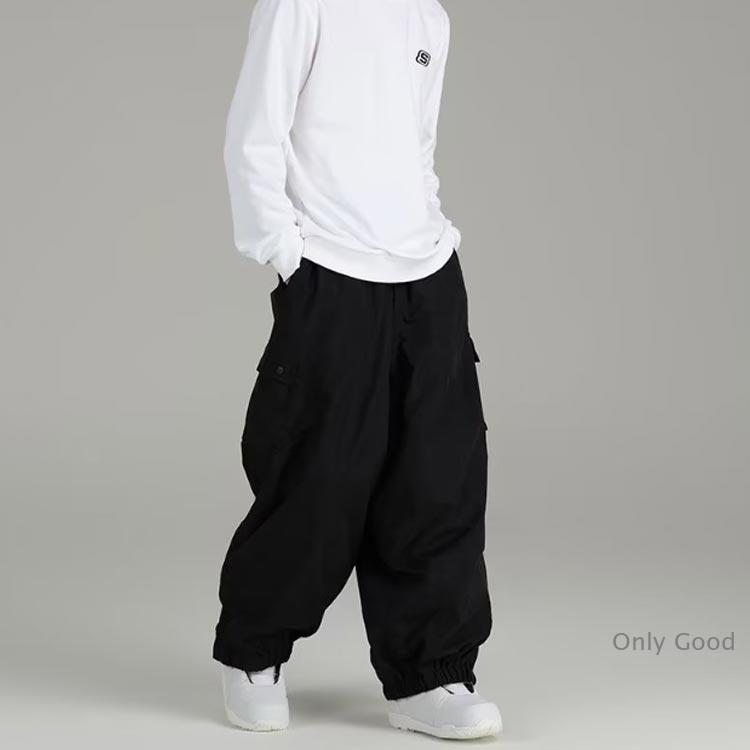 スノボーウェアメンズ 黒 春 スキーパンツ レディース 薄手